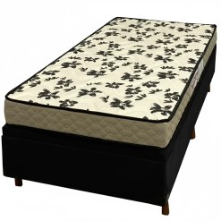 Base Bau Em Corino Com Colchao Pasquale Wave Solteiro D33 Paropas 54x188x88cm Preto 90147