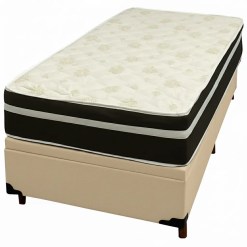 Base Bau Em Veludo Com Colchao Bio Classic Solteiro Com Molas Ensacadas 67x188x88cm Bio Flex Bege 66916