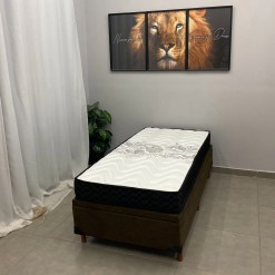 Base Bau Em Veludo Com Colchao Pasquale D45 Solteiro 60x188x88cm Paropas 62132
