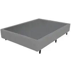 Base Box Universal Casal Em Veludo 37x138x188cm Alto Nivel Cinza 48550