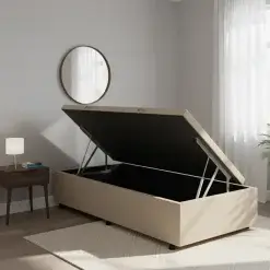 Base Com Bau Solteiro Em Veludo 36x88x188cm Alto Nivel 48930