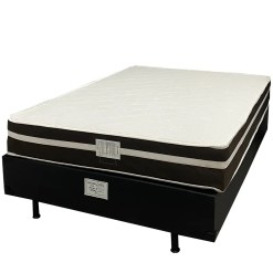 Base Em Corino Com Colchao Bio Classic Casal Com Molas Ensacadas 62x188x138cm Bio Flex Preto 71605