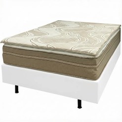 Base Em Corino Com Colchao Dom Casal Com Molas Ensacadas Bio Flex 69x188x138cm Branco 23940