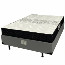 Base Em Corino Com Colchao Pasquale D45 Casal 54x188x138cm Paropas Cinza 19211