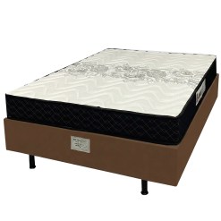 Base Em Corino Com Colchao Pasquale D45 Casal 54x188x138cm Paropas Marrom 77090