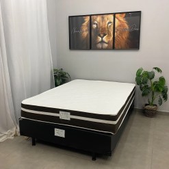 Base Em Veludo Com Colchao Bio Classic Casal Com Molas Ensacadas 62x188x138cm Bio Flex 75372