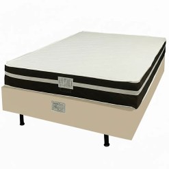 Base Em Veludo Com Colchao Bio Classic Casal Com Molas Ensacadas 62x188x138cm Bio Flex Bege 62745