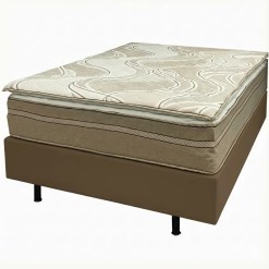 Base Em Veludo Com Colchao Dom Casal Com Molas Ensacadas Bio Flex 69x188x138cm Marrom 44214
