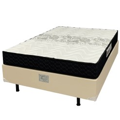 Base Em Veludo Com Colchao Pasquale D45 Casal 54x188x138cm Paropas Bege 12672
