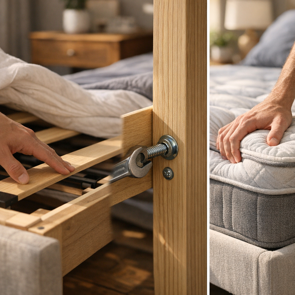 Cama fazendo barulho quando mexe: soluções apertando parafusos da lateral e testando o colchão