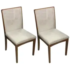 Kit 2 Cadeiras Lara Kappesberg Em Linho Madeira Bege 45460