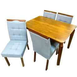 Mesa De Jantar Alegra 120x80cm Sem Vidro E 4 Cadeiras Giulia Em Linho Estofadas Jcm Cinamomo Com Tecido Cinza 98454