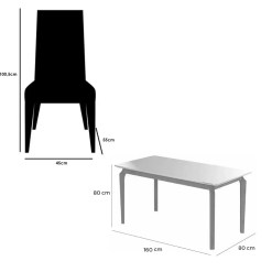 Mesa De Jantar Alegra 160x80cm Com Vidro E 6 Cadeiras California Em Linho Madeira Jcm 34686