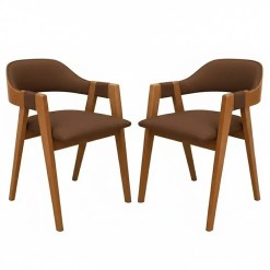 Mesa De Jantar Alegra 160x80cm Com Vidro E 6 Cadeiras Perola Em Corino Madeira Jcm 93634