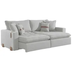 Sofa Cama Zeus 220cm 4 Lugares Retratil E Reclinavel Tecido Linho Innove Cinza 89160