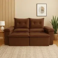 Sofa Pequim 2 Lugares Retratil E Reclinavel 180cm Tecido Suede Uniao 60996