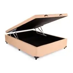 Base Cama Viuva Bau 41x188x128 Blindado Bege 57770