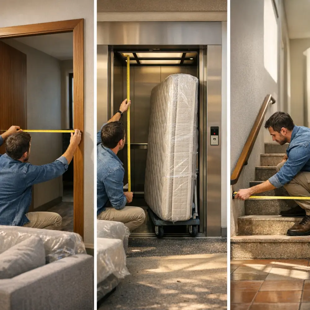 Como saber se o sofá entra no elevador medindo porta, elevador e escada com fita métrica
