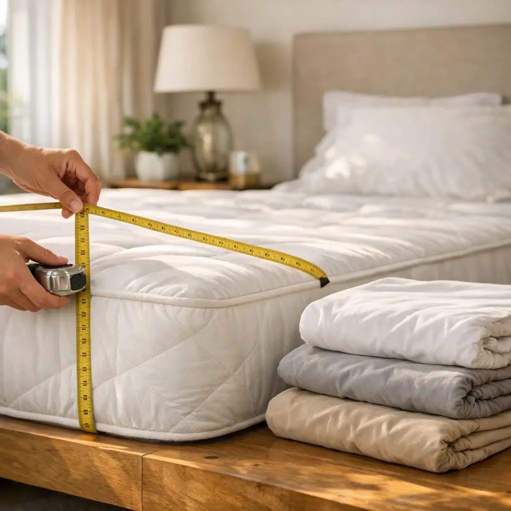 Lençol de elástico que não solta: como escolher medindo colchão com fita métrica e lençóis dobrados