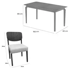 Mesa De Jantar Alegra 160x80cm Sem Vidro E 6 Cadeiras Barcelona Em Linho Madeira Jcm 66784