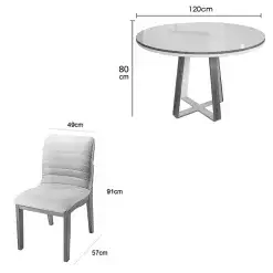 Mesa De Jantar Atlanta 120cm Redonda Com Vidro E 4 Cadeiras Sofia Em Corino Estofadas Minas Plac 90389