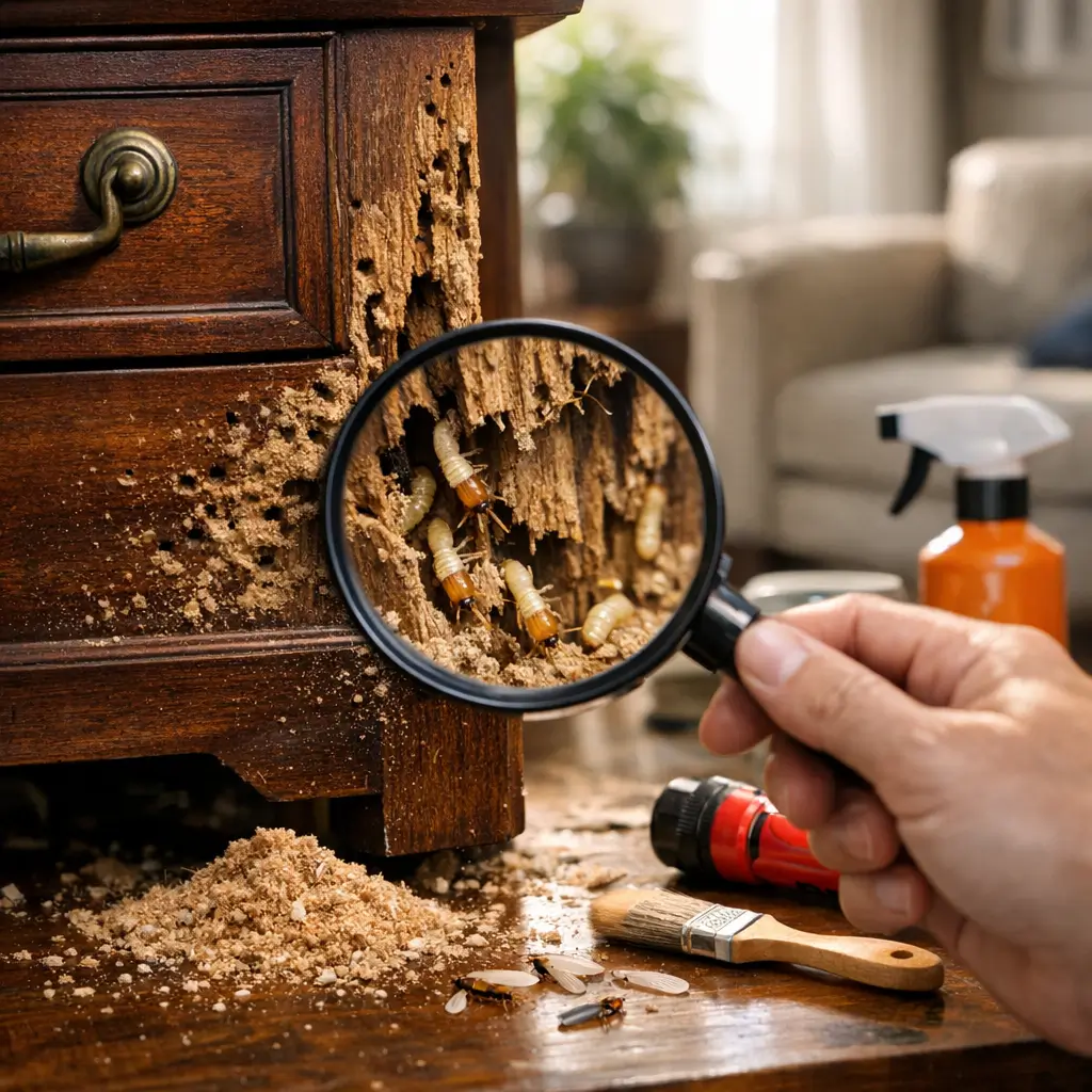 Móvel com cupim: como identificar e resolver com lupa em madeira infestada