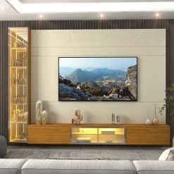 Painel Luminare Com 1 Torre Para Tv Ate 85 Polegadas Com Led 4 Portas Gelius 17760