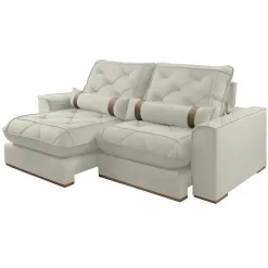 Sofa Vicam 029 Com Molas Ensacadas 4 Lugares Retratil E Reclinavel 250cm Tecido Veludo Bege 22691