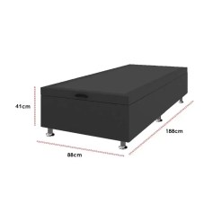 Base Bau Solteiro Suede 41x88x188 Universal Blindado 16984