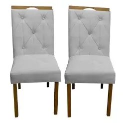 Kit 2 Cadeiras Jasmim Em Veludo Estofadas Wm Estofados Prata 73156