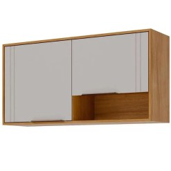 Armario Aereo Aurea 120cm 2 Portas Mgm Cinamomo Off White 96134