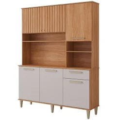 Armario De Cozinha Mila 6 Portas 1 Gaveta Mgm Cinamomo Off White 72598