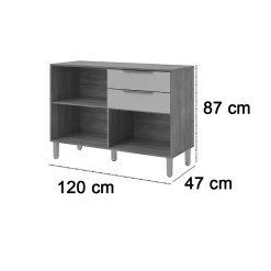 Balcao Divina Esplendida Celeste Aurea 120cm 2 Portas 2 Gavetas Para Cozinha Mgm 39591