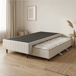 Base Box Solteiro Com Cama Auxiliar Premium 37x198x108cm Plumatex 35309