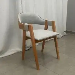 Cadeiras Perola Em Linho Madeira Wj Decor 87011