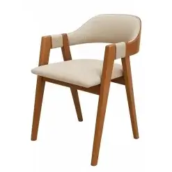 Cadeiras Perola Em Linho Madeira Wj Decor Bege 98581