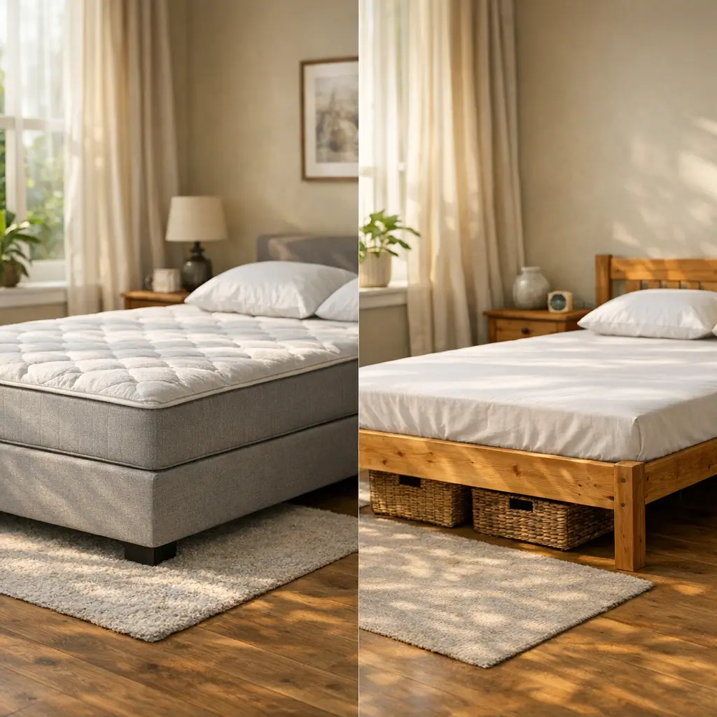 Cama box ou cama com estrado: qual escolher? cama box e cama com estrado com cestos embaixo
