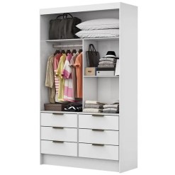 Closet Solteiro Sevilha 6 Gavetas Carioca Branco 43514