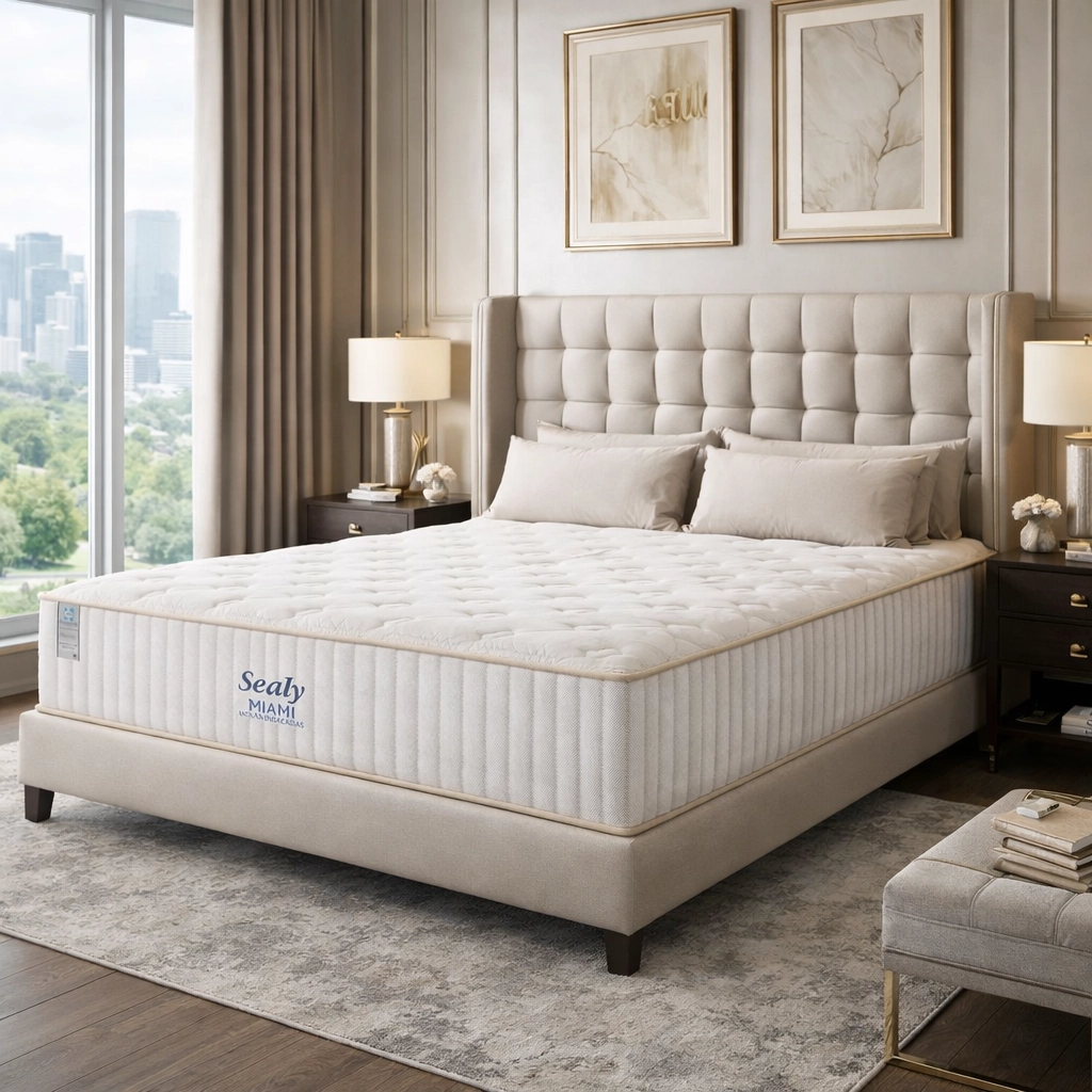 Colchao Miami Casal Com Molas Ensacadas 26x188x138cm Sealy 36366