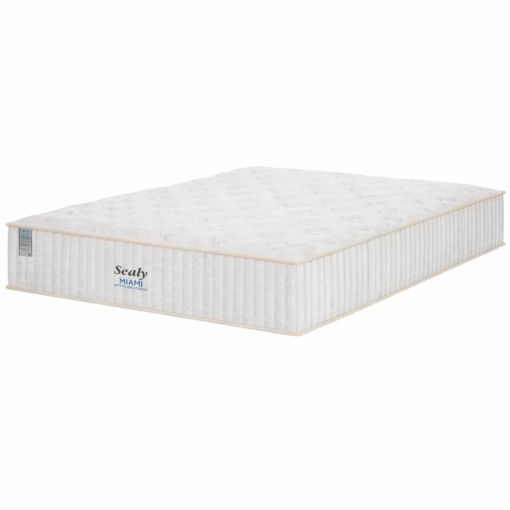 Colchao Miami Casal Com Molas Ensacadas 26x188x138cm Sealy Bege 47114