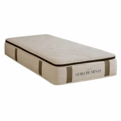 Colchao Ouro De Minas Solteiro Com Molas Ensacadas 32x188x88cm Colchominas Marfim 39157