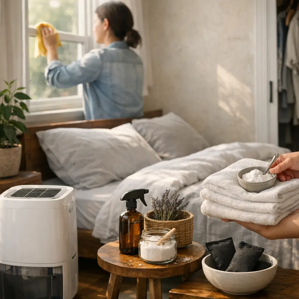 Como tirar cheiro de umidade do quarto: truques com desumidificador, bicarbonato, toalhas e janela aberta