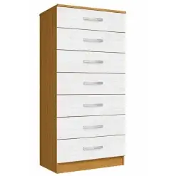 Comoda 7 Gavetas Evidencia Cinamomo Branco 62748