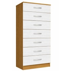 Comoda 7 Gavetas Evidencia Cinamomo Branco 62748