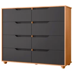 Comoda Doble 8 Gavetas Albatroz Freijo Titanium 34145