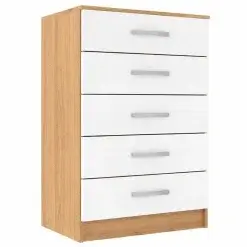 Comoda Maxi Com 5 Gavetas Evidencia Moveis Cinamomo Branco 56419