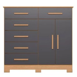 Comoda Xangai 6 Gavetas 2 Portas Albatroz Freijo Titanium 20451