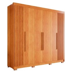 Guarda Roupa Granada Casal 6 Portas 6 Gavetas Ripado Salleto Cinamomo 60095
