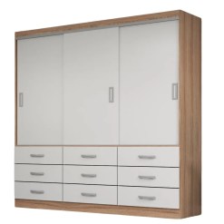 Guarda Roupa Isabela Casal 3 Portas 9 Gavetas Evidencia Demolicao Branco 10173