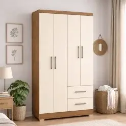 Guarda Roupa Vitoria Solteiro 4 Portas 2 Gavetas San Marino 39216